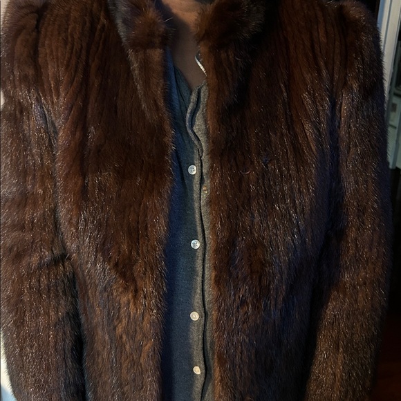 Brown Mink Fur Jacket - Picture 7 of 8